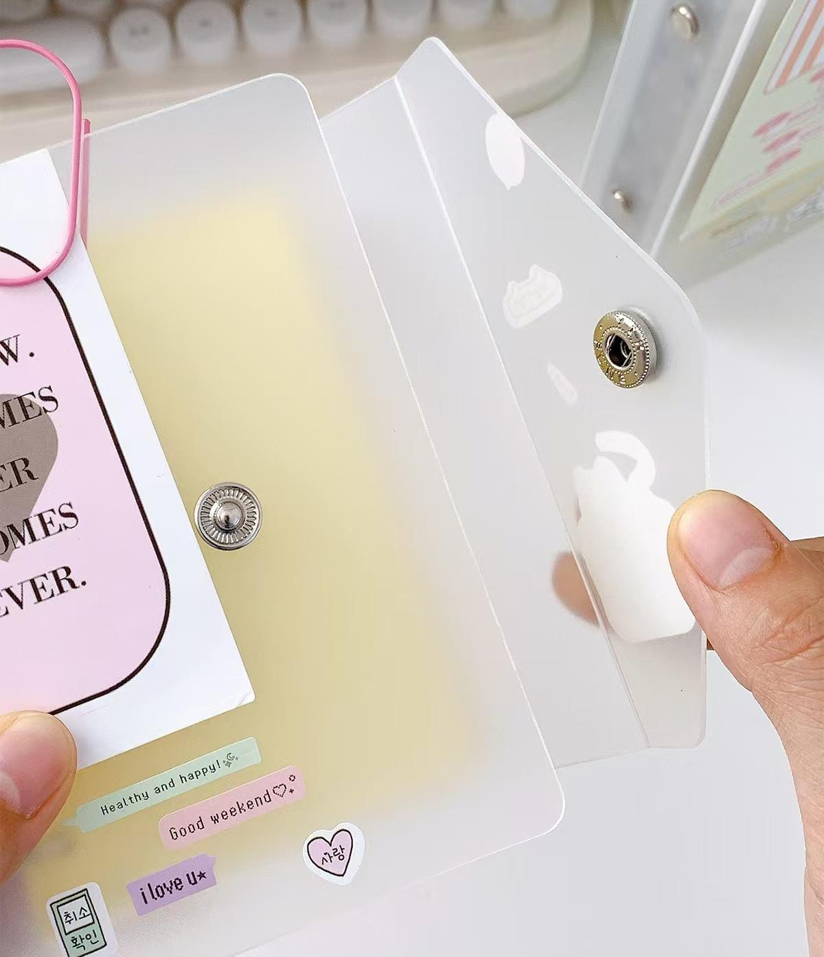 M5 A7 Snap Button 6 Ring Binder |  Loose-Leaf Refillable Binders | Clear Plastic Planner Cover | Sticker Organizer | 2025 Planners