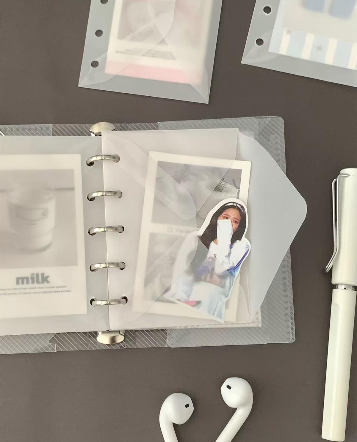 A7 M5 Ring Binder Vellum Envelope Pocket | Translucence Envelope | Planner Sticker Organizer | Refillable Binder Planner Refills Inserts