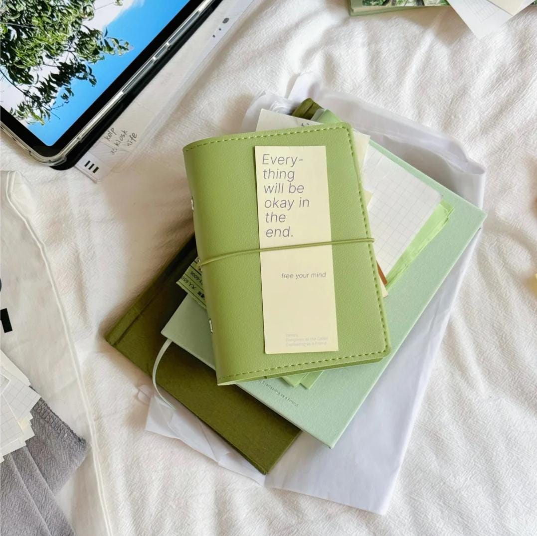 A7 M5 Vegan Leather 6 Ring Binder Planner | Mini Loose Leaf Binder | Daily Weekly Monthly Planner Journal | 2025 Refillable Planner