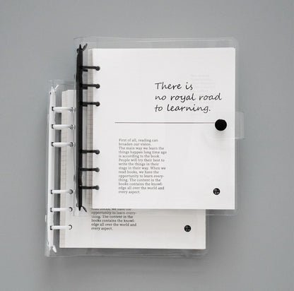 Square Transparent Loose-leaf Binder Planner  | PVC Binder |  6 Ring Binder | Student School Supplies