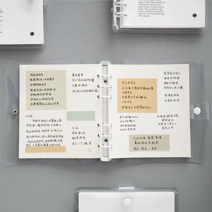 Square Transparent Loose-leaf Binder Planner  | PVC Binder |  6 Ring Binder | Student School Supplies