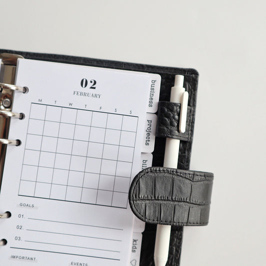Printed Undated Monthly Overview Planner Inserts | 12 Sheets | mo2p | Personal A5 A6 | 6 Rings Planner | Binder Refills
