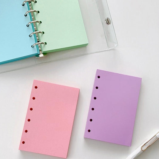 Colored A7 M5 Blank 6 Ring Printed Planner Inserts | 110gam Papers | Six Ring Binder Refill Paper |  Planner loose-leaf Refills Accessories