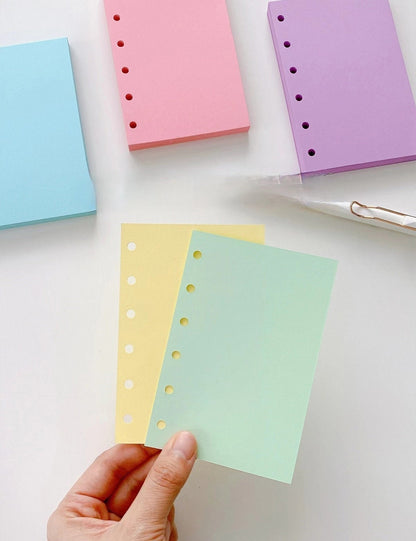 Colored A7 M5 Blank 6 Ring Printed Planner Inserts | 110gam Papers | Six Ring Binder Refill Paper |  Planner loose-leaf Refills Accessories