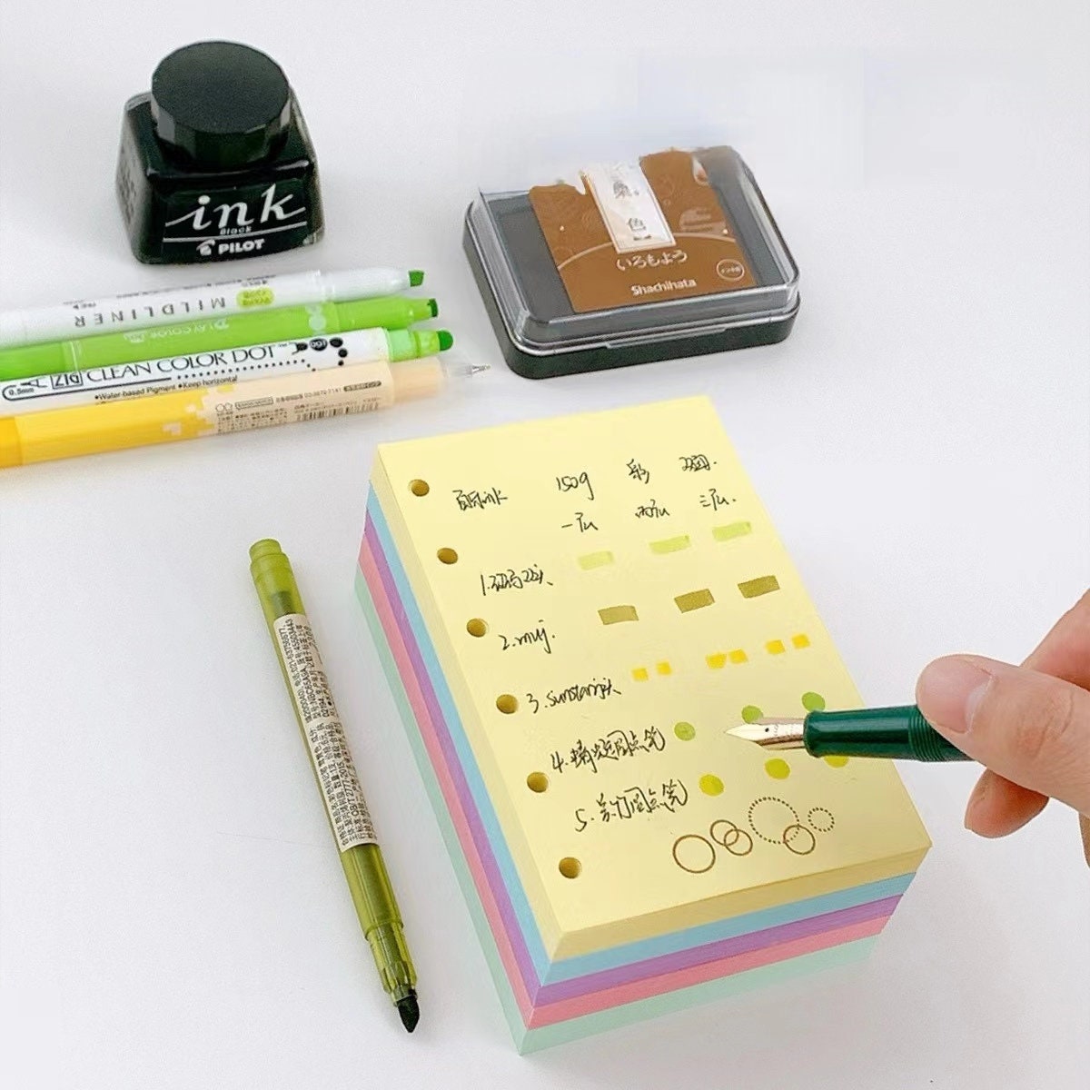 Colored A7 M5 Blank 6 Ring Printed Planner Inserts | 110gam Papers | Six Ring Binder Refill Paper |  Planner loose-leaf Refills Accessories