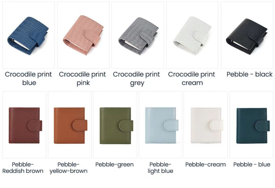 A9 Size Genuine Leather Rings Planner｜3-Hole Mini Pocket Portable Ring Binder with 19MM Ring | Planner Organizer Wallet Journal Diary