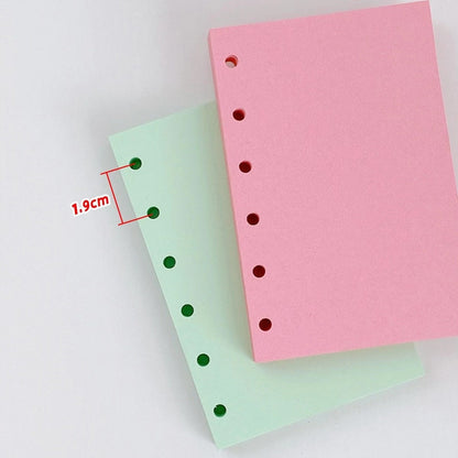 Colored A7 M5 Blank 6 Ring Printed Planner Inserts | 110gam Papers | Six Ring Binder Refill Paper |  Planner loose-leaf Refills Accessories