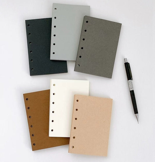 Blank A7 M5 True A6 Planner Inserts | 110gsm Paper | Kraft White Black Gray Inserts | Binder Refill Paper | Printed loose-leaf Refills