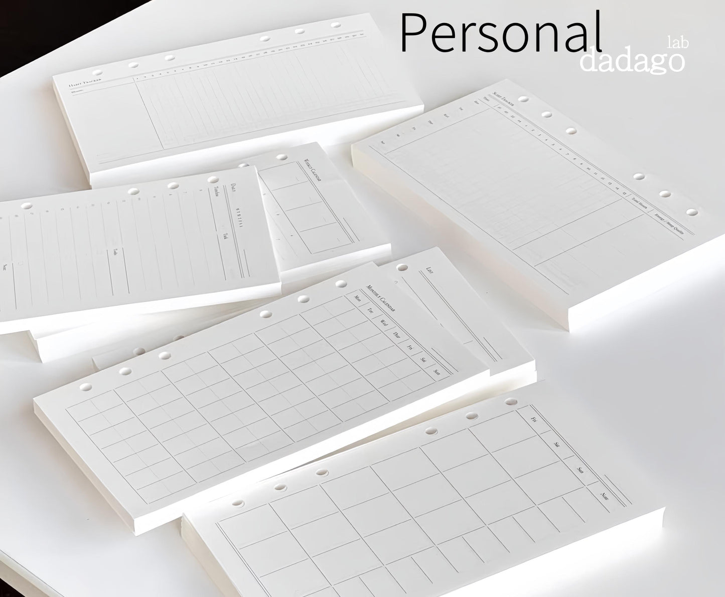 Minimalist Printed M5 A7 Personal Planner Inserts | 6 Ring Binder Refills | List Daily Weekly Monthly Plan Habit Tracker Sleep Traker