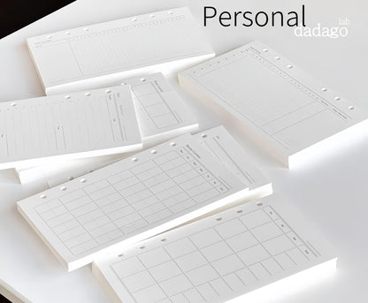 Minimalist Printed M5 A7 Personal Planner Inserts | 6 Ring Binder Refills | List Daily Weekly Monthly Plan Habit Tracker Sleep Traker