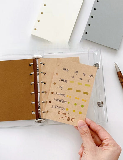 Blank A7 M5 True A6 Planner Inserts | 110gsm Paper | Kraft White Black Gray Inserts | Binder Refill Paper | Printed loose-leaf Refills