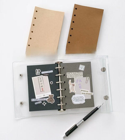 Blank A7 M5 True A6 Planner Inserts | 110gsm Paper | Kraft White Black Gray Inserts | Binder Refill Paper | Printed loose-leaf Refills