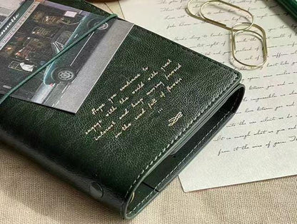 Retro Vegan Leather 6 Ring Binder | Personal Size | Loose Leaf Binder Cover | 2025 Refillable Planners | Journal Diary Agenda Notebook