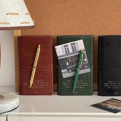 Retro Vegan Leather 6 Ring Binder | Personal Size | Loose Leaf Binder Cover | 2025 Refillable Planners | Journal Diary Agenda Notebook
