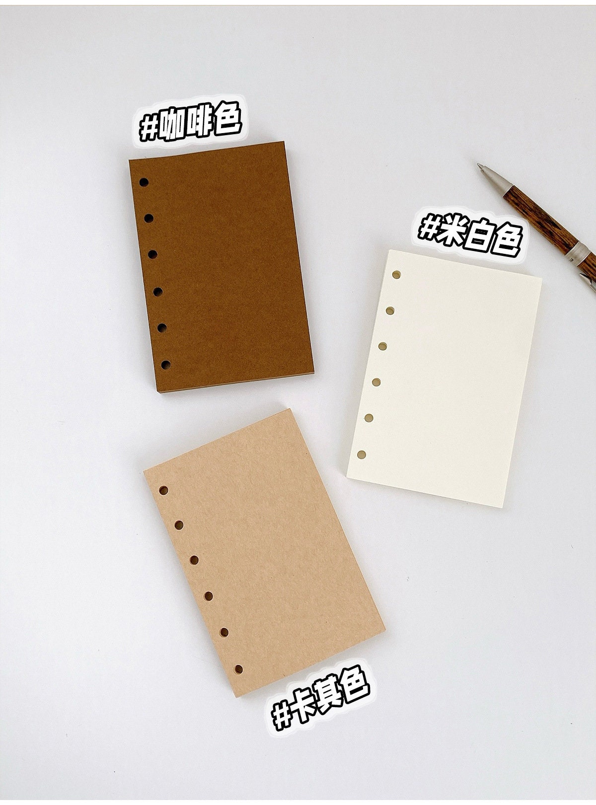 Blank A7 M5 True A6 Planner Inserts | 110gsm Paper | Kraft White Black Gray Inserts | Binder Refill Paper | Printed loose-leaf Refills
