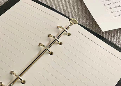 Retro Vegan Leather 6 Ring Binder | Personal Size | Loose Leaf Binder Cover | 2025 Refillable Planners | Journal Diary Agenda Notebook