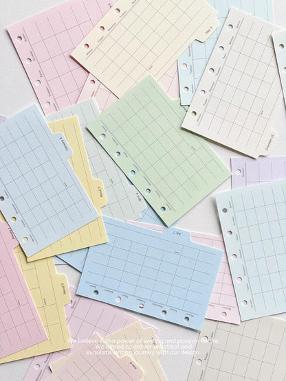 6 Ring Binder Divider With Tabs | Colored Monthly Plan Binder Inserts | 12 Months Dividers | A7 M5 Planner Inserts Refills