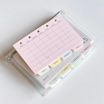 6 Ring Binder Divider With Tabs | Colored Monthly Plan Binder Inserts | 12 Months Dividers | A7 M5 Planner Inserts Refills