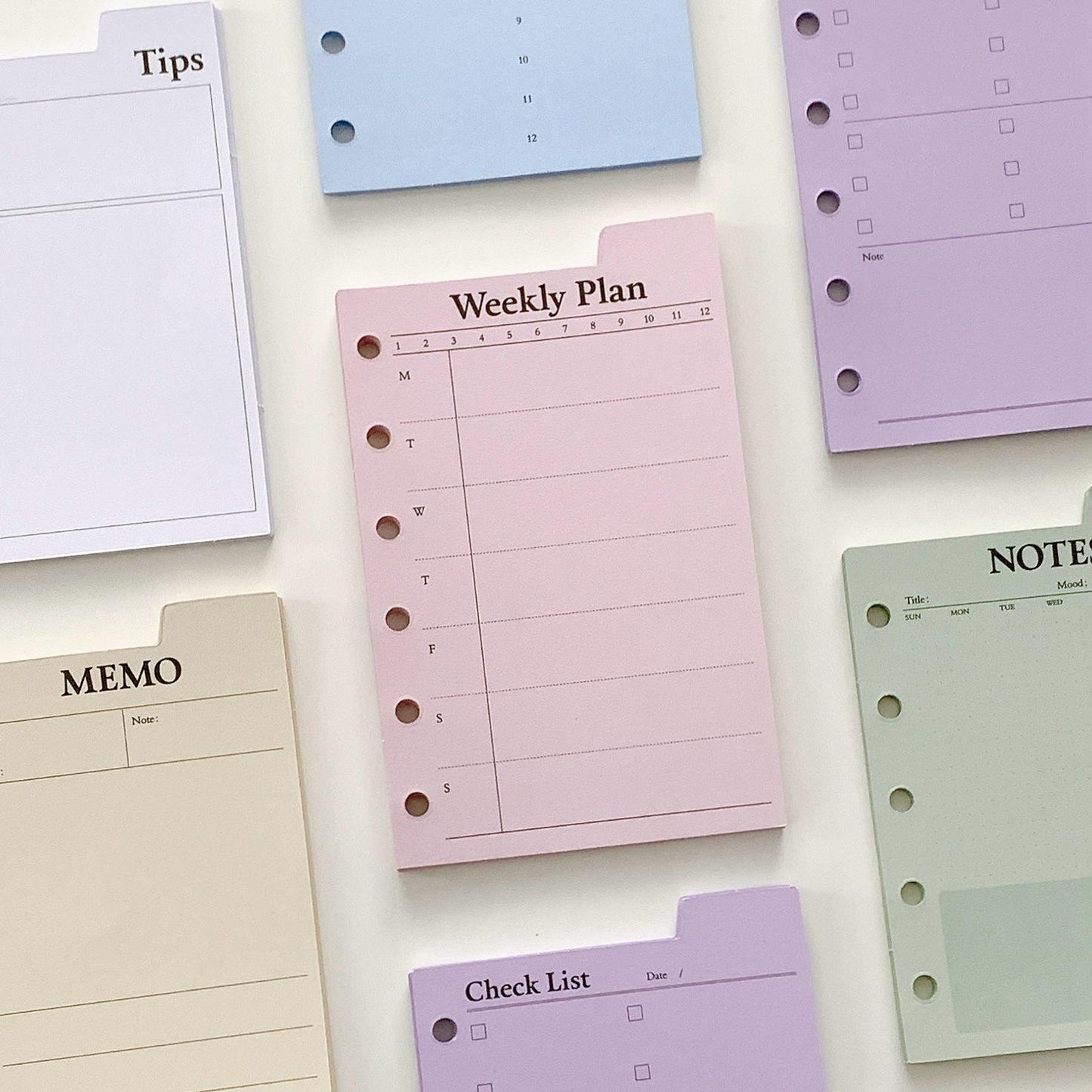 M5 A7 Printed Planner Inserts | 6 Ring Binder Refillable Planner Refills |  | Check List Daily Plan To Do List Weekly Plan Memo Inserts