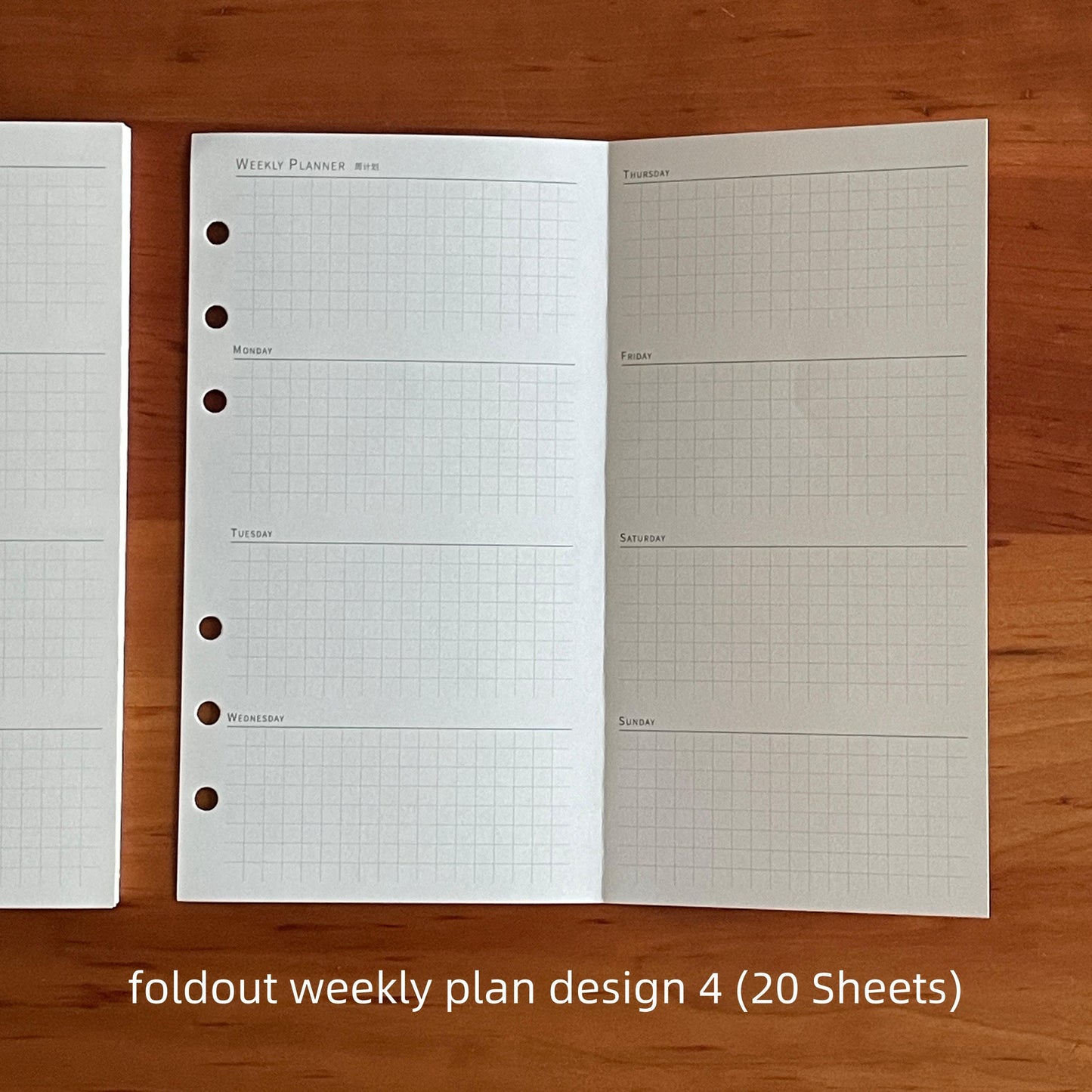 Foldout Planner Inserts | M5 A7 Personal A6 Size 6 Ring Binder | Daily Weekly Montly Plan | Planner Refill Paper | 2025 Planner