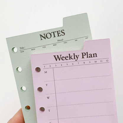 M5 A7 Printed Planner Inserts | 6 Ring Binder Refillable Planner Refills |  | Check List Daily Plan To Do List Weekly Plan Memo Inserts