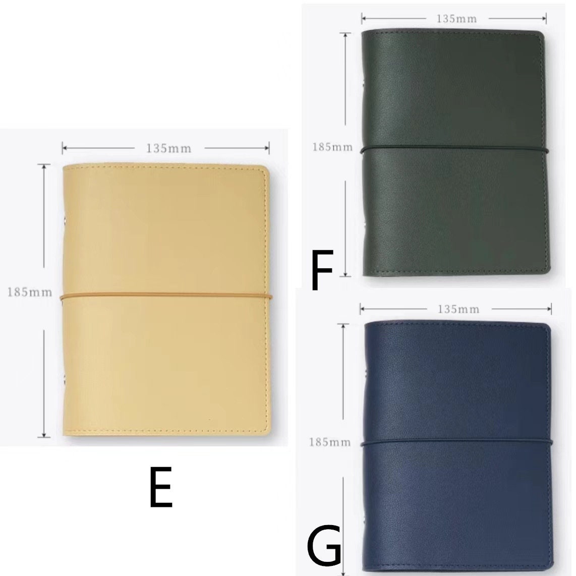 A6 FC Compact Vegan Leather 6 Ring Binder | Daily Weekly Monthly Planners | Journal Diary Agenda | Gift for Her | School Office Stationery