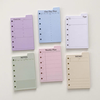 M5 A7 Printed Planner Inserts | 6 Ring Binder Refillable Planner Refills |  | Check List Daily Plan To Do List Weekly Plan Memo Inserts