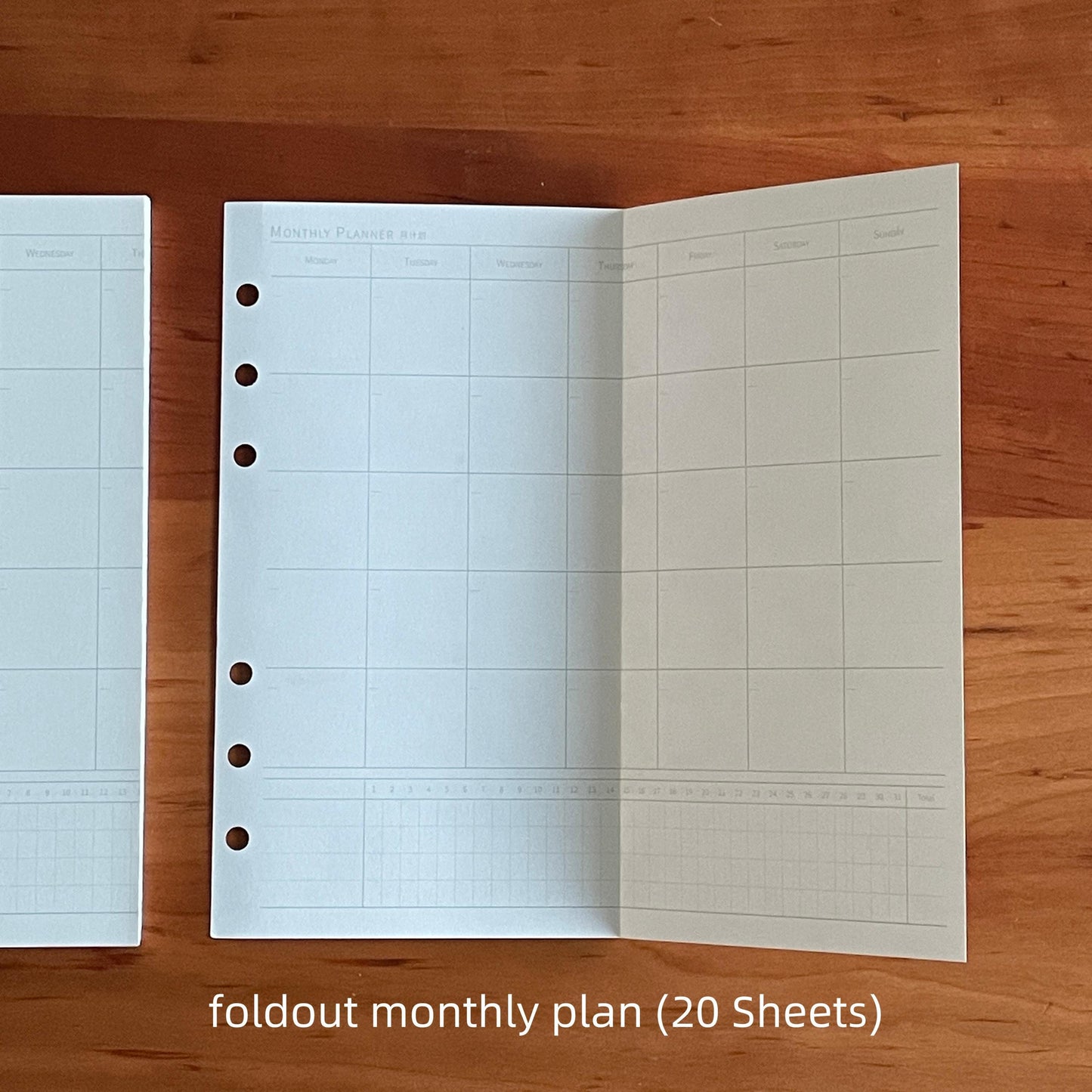 Foldout Planner Inserts | M5 A7 Personal A6 Size 6 Ring Binder | Daily Weekly Montly Plan | Planner Refill Paper | 2025 Planner