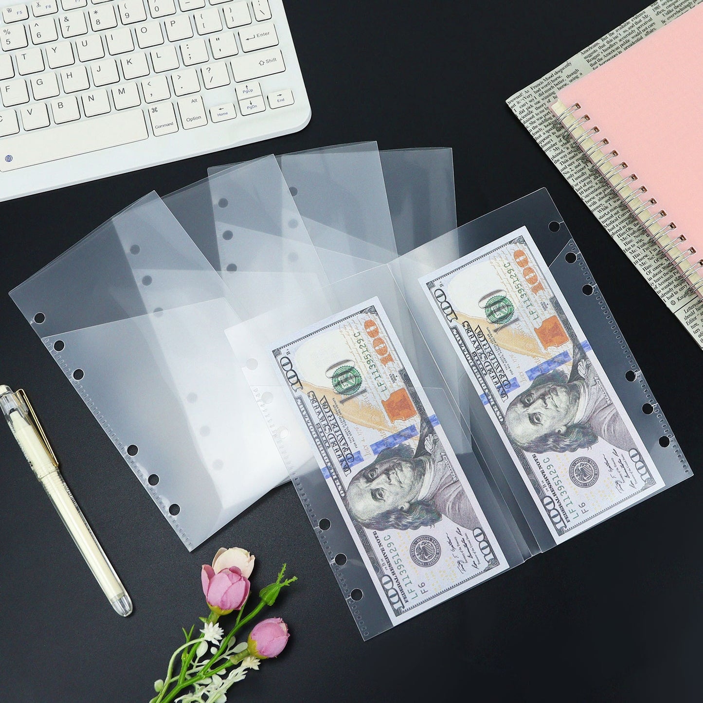 6 Ring Binder Divider Double Pockets | A6 A7 | Sticker Banknote  Organizer | PVC Insert Pocket | Cash Envelope | Budget Book Planner