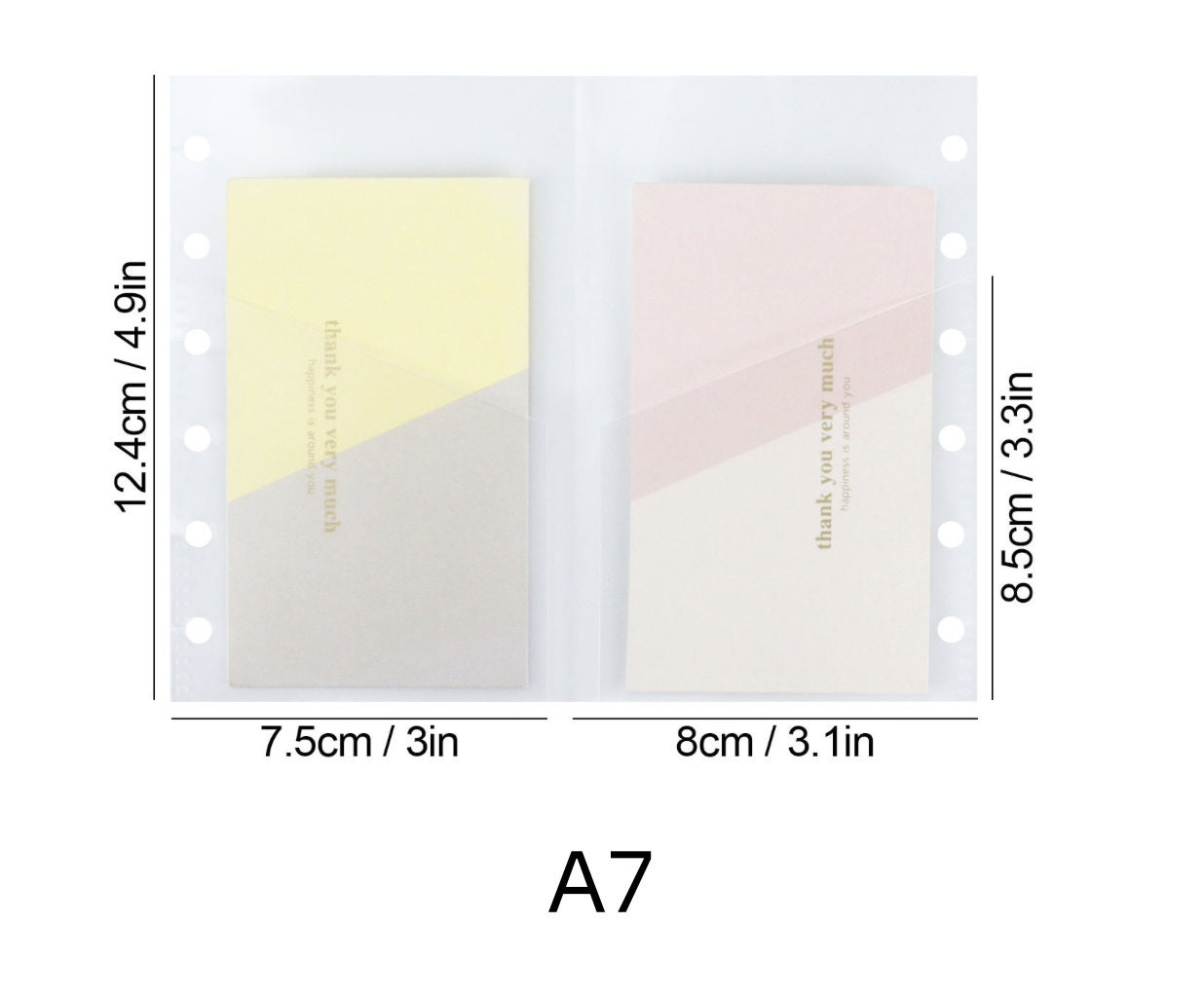 6 Ring Binder Divider Double Pockets | A6 A7 | Sticker Banknote  Organizer | PVC Insert Pocket | Cash Envelope | Budget Book Planner