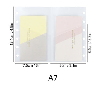 6 Ring Binder Divider Double Pockets | A6 A7 | Sticker Banknote  Organizer | PVC Insert Pocket | Cash Envelope | Budget Book Planner