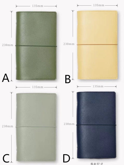 A5 Slim Puo Vegan Leather Refillable Binder | 6 8 20 Holes Binder |  2025 Planners Journal Agenda | Cute School Office Stationery