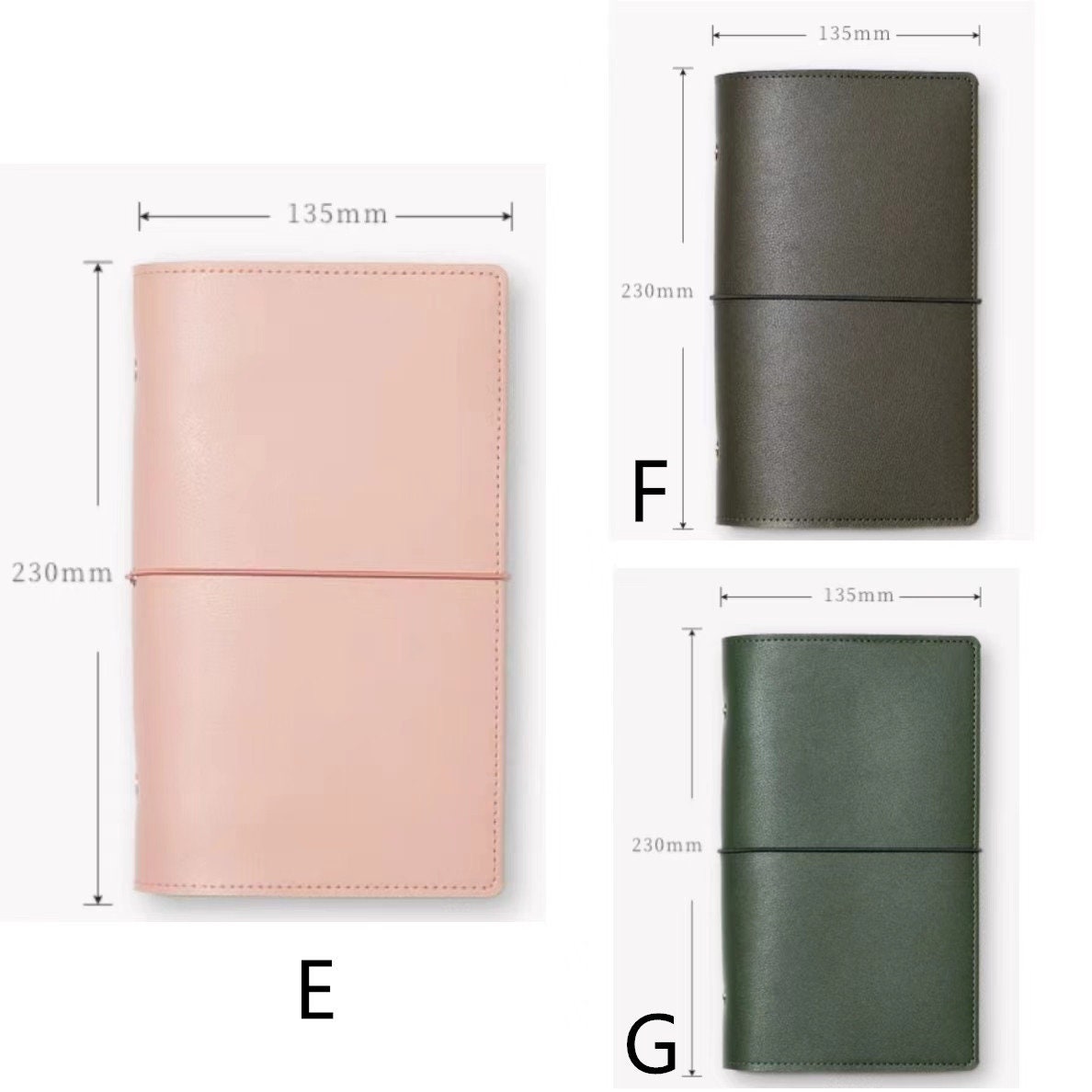 A5 Slim Puo Vegan Leather Refillable Binder | 6 8 20 Holes Binder |  2025 Planners Journal Agenda | Cute School Office Stationery