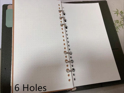 A5 Slim Puo Vegan Leather Refillable Binder | 6 8 20 Holes Binder |  2025 Planners Journal Agenda | Cute School Office Stationery