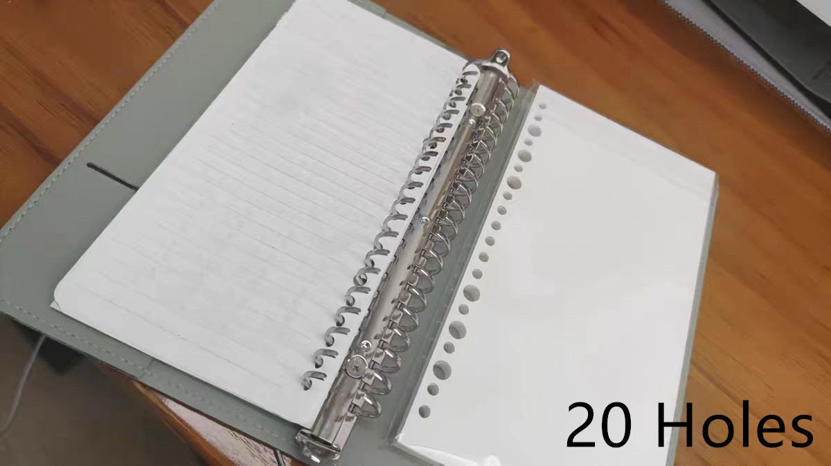 A5 Slim Puo Vegan Leather Refillable Binder | 6 8 20 Holes Binder |  2025 Planners Journal Agenda | Cute School Office Stationery