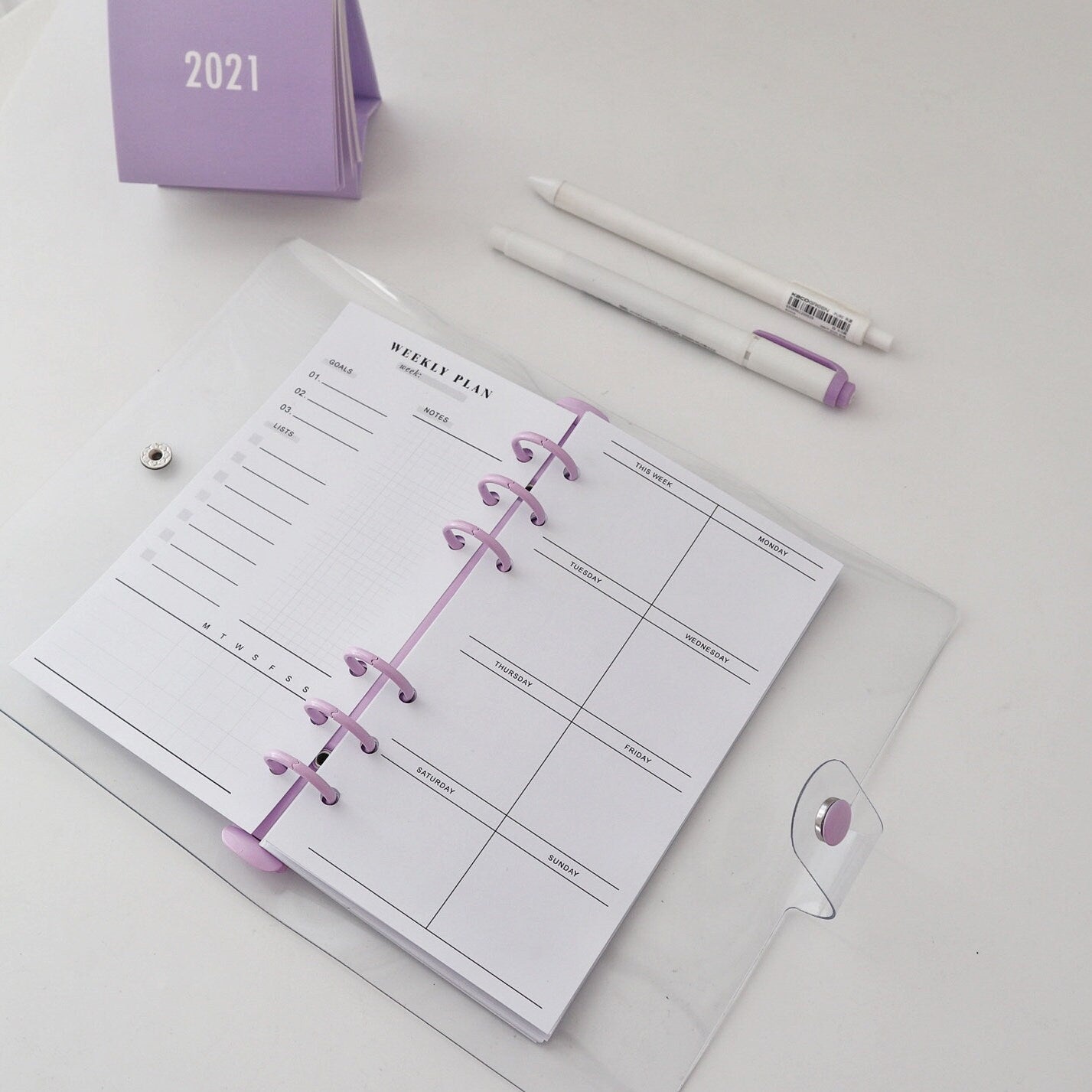Printed Undated Weekly Planner Inserts | 20 Sheets |  wo2p | Personal A5 A6 | 6 Rings Planner | Binder Refills