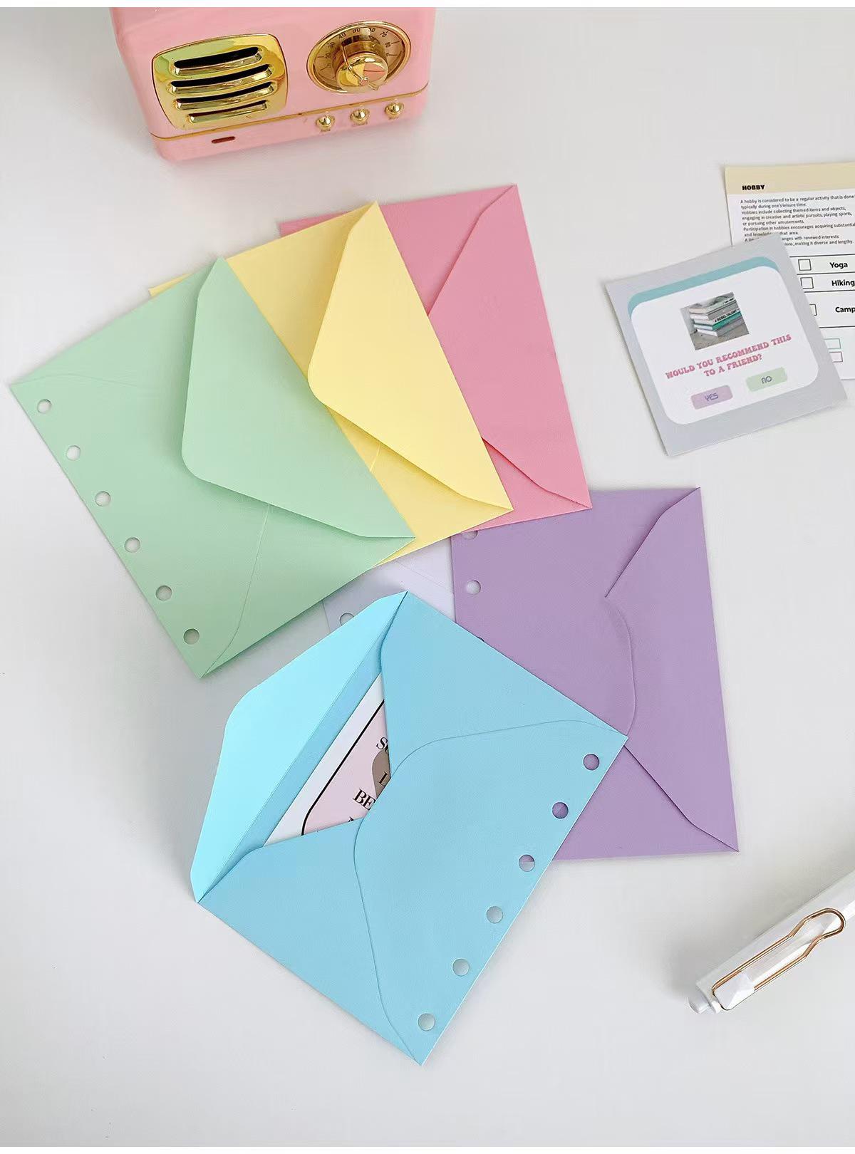 5pcs A7 6 Ring Binder Envelope Pockets | Colorful Envelopes | Planner Sticker Organizer | Refillable Binder Planner Refills Inserts