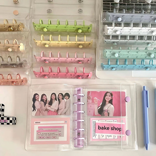 A7 Transparent Planner Cover | Photo Album Kpop Idol Photo-cards Holder Binder | Clear 6 Ring Binder |  Sticker Organizer Photo Storage Book