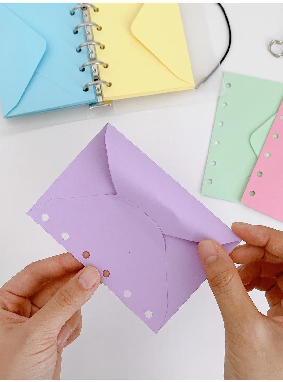 5pcs A7 6 Ring Binder Envelope Pockets | Colorful Envelopes | Planner Sticker Organizer | Refillable Binder Planner Refills Inserts