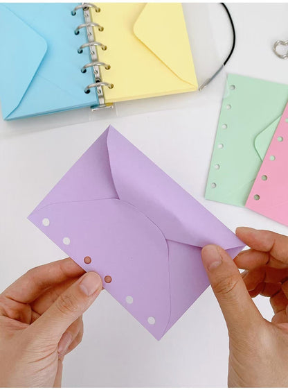 5pcs A7 6 Ring Binder Envelope Pockets | Colorful Envelopes | Planner Sticker Organizer | Refillable Binder Planner Refills Inserts