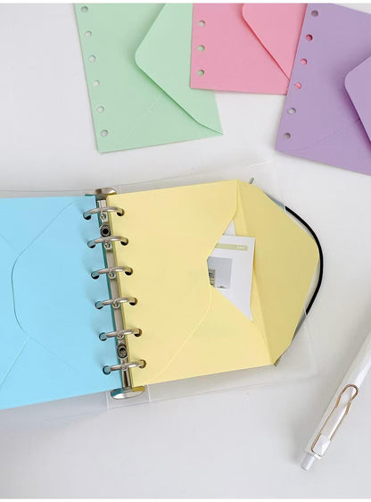 5pcs A7 6 Ring Binder Envelope Pockets | Colorful Envelopes | Planner Sticker Organizer | Refillable Binder Planner Refills Inserts