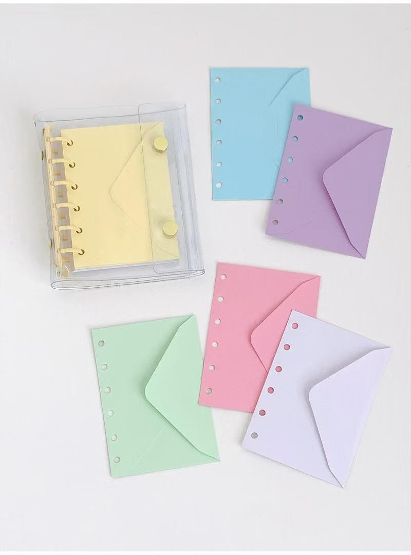 5pcs A7 6 Ring Binder Envelope Pockets | Colorful Envelopes | Planner Sticker Organizer | Refillable Binder Planner Refills Inserts