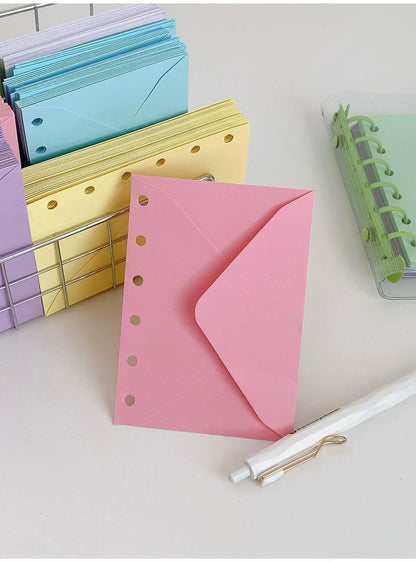 5pcs A7 6 Ring Binder Envelope Pockets | Colorful Envelopes | Planner Sticker Organizer | Refillable Binder Planner Refills Inserts