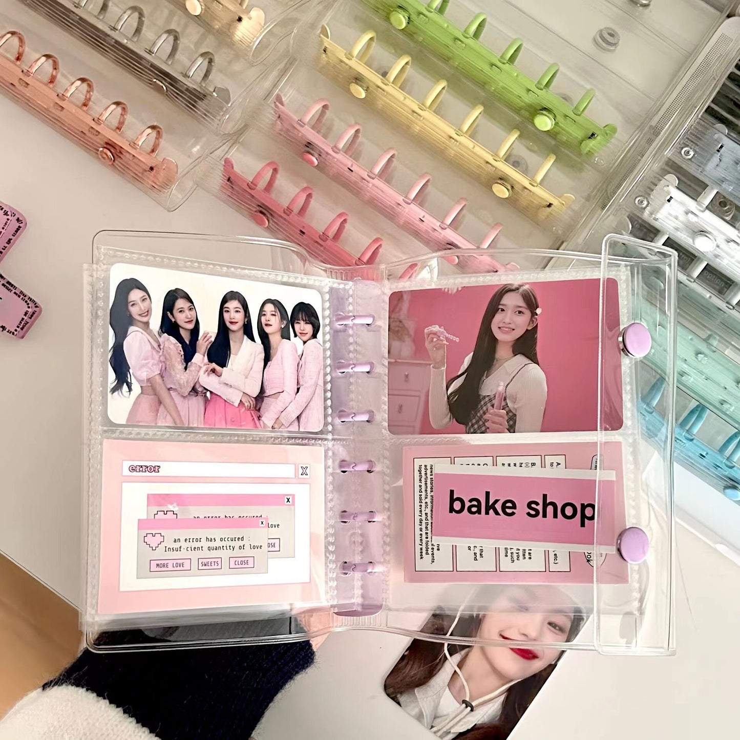 A7 Transparent Planner Cover | Photo Album Kpop Idol Photo-cards Holder Binder | Clear 6 Ring Binder |  Sticker Organizer Photo Storage Book