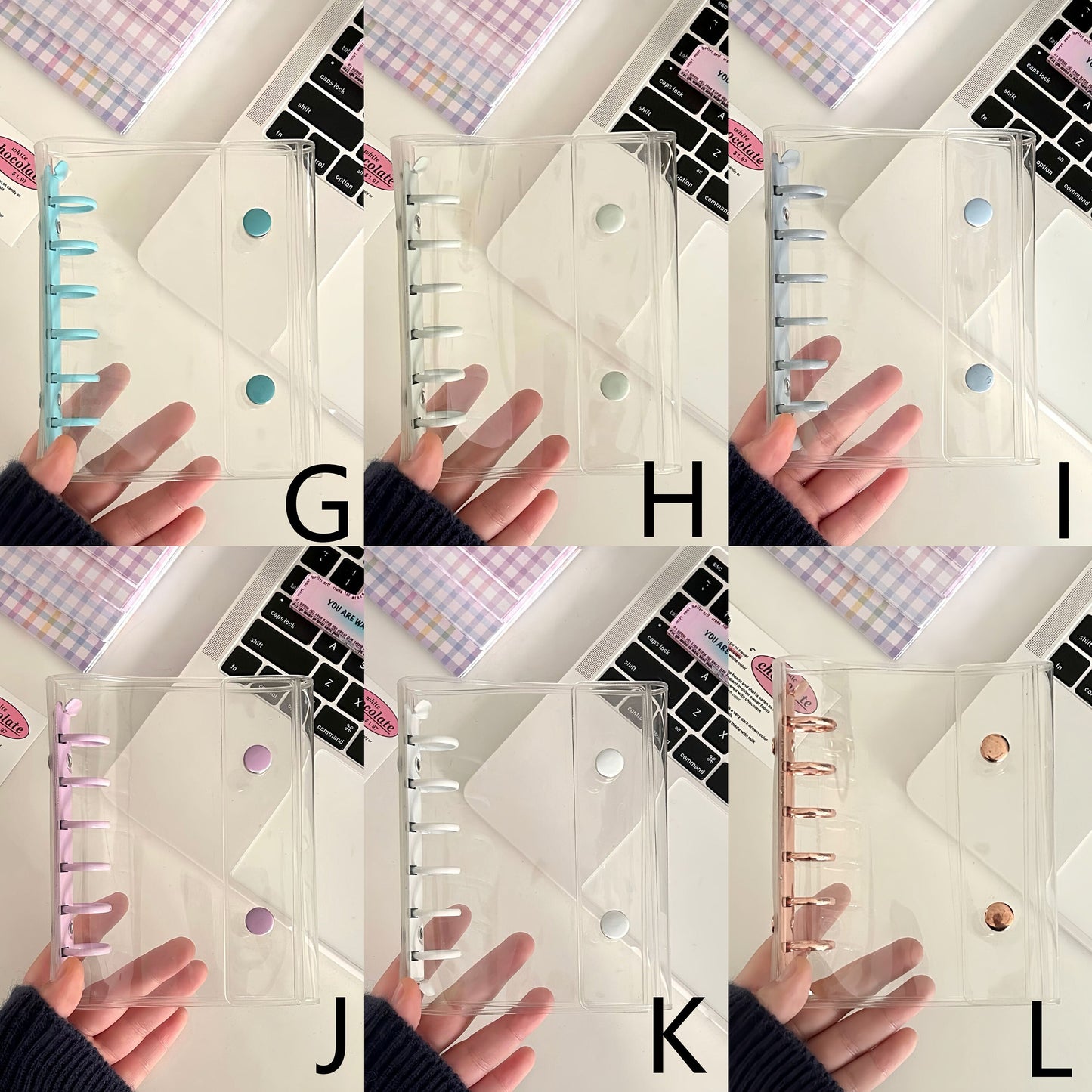 A7 Transparent Planner Cover | Photo Album Kpop Idol Photo-cards Holder Binder | Clear 6 Ring Binder |  Sticker Organizer Photo Storage Book