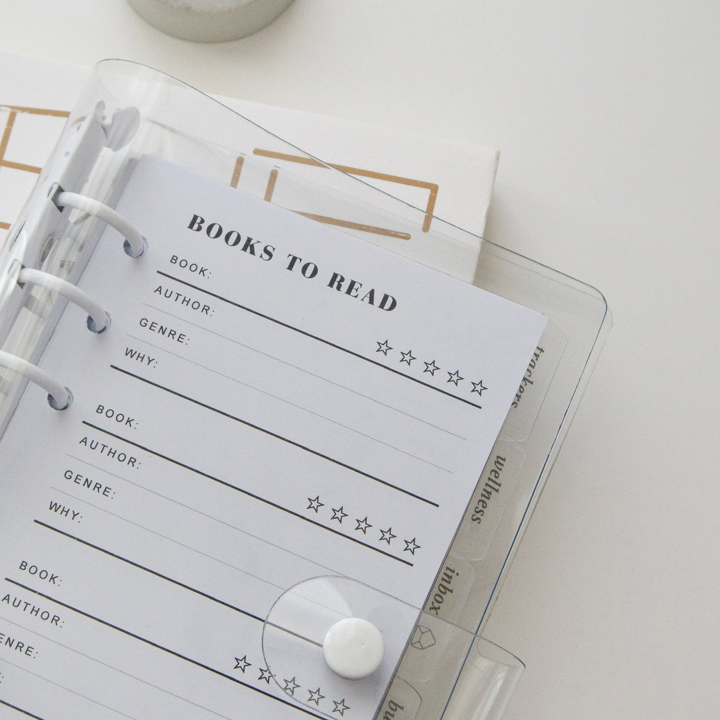 Books and Movies Planner Inserts | 20 Sheets | Personal A5 A6 | 6 Rings Planner | Binder Refills