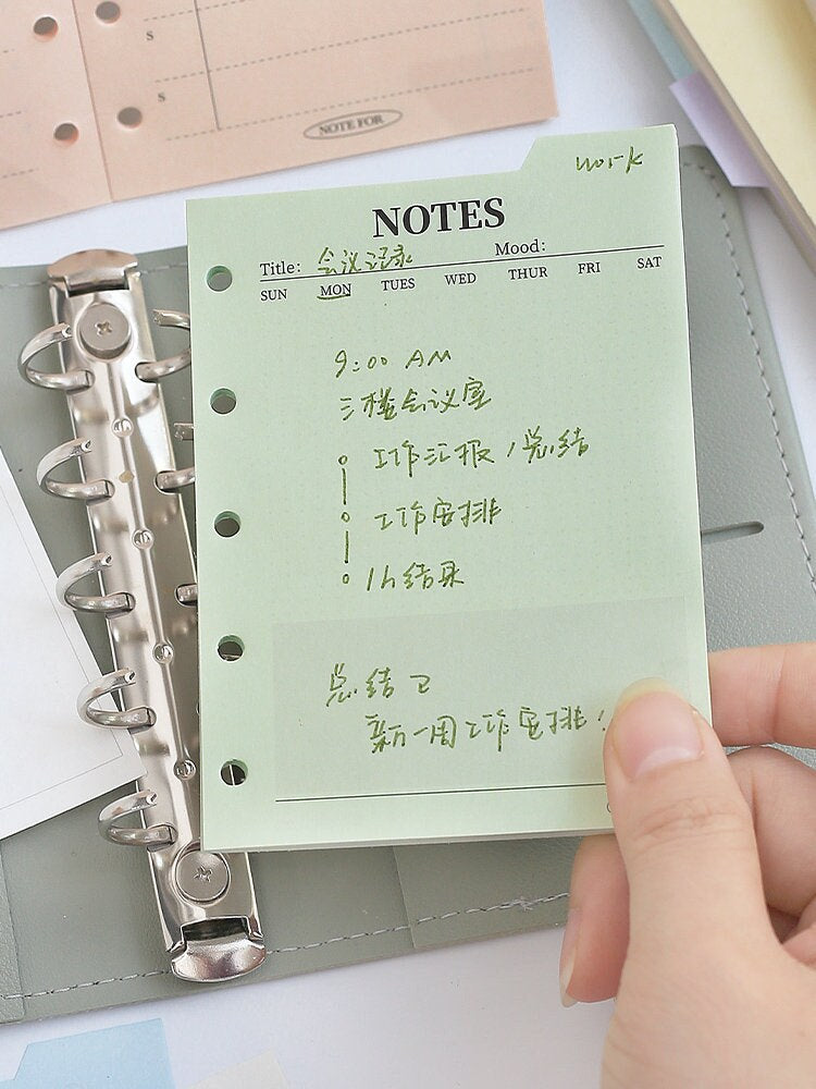 M5 A8 Loose Leaf Binder Inserts with Tabs | Mini 5 Ring Planner |  Memo Pad Notepad | Daily Weekly Plan To Do List Planner Supplies