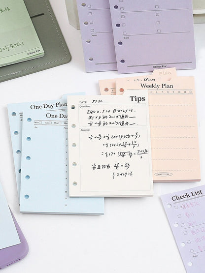 M5 A8 Loose Leaf Binder Inserts with Tabs | Mini 5 Ring Planner |  Memo Pad Notepad | Daily Weekly Plan To Do List Planner Supplies