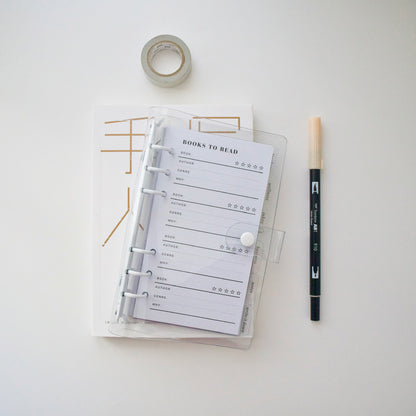 Books and Movies Planner Inserts | 20 Sheets | Personal A5 A6 | 6 Rings Planner | Binder Refills