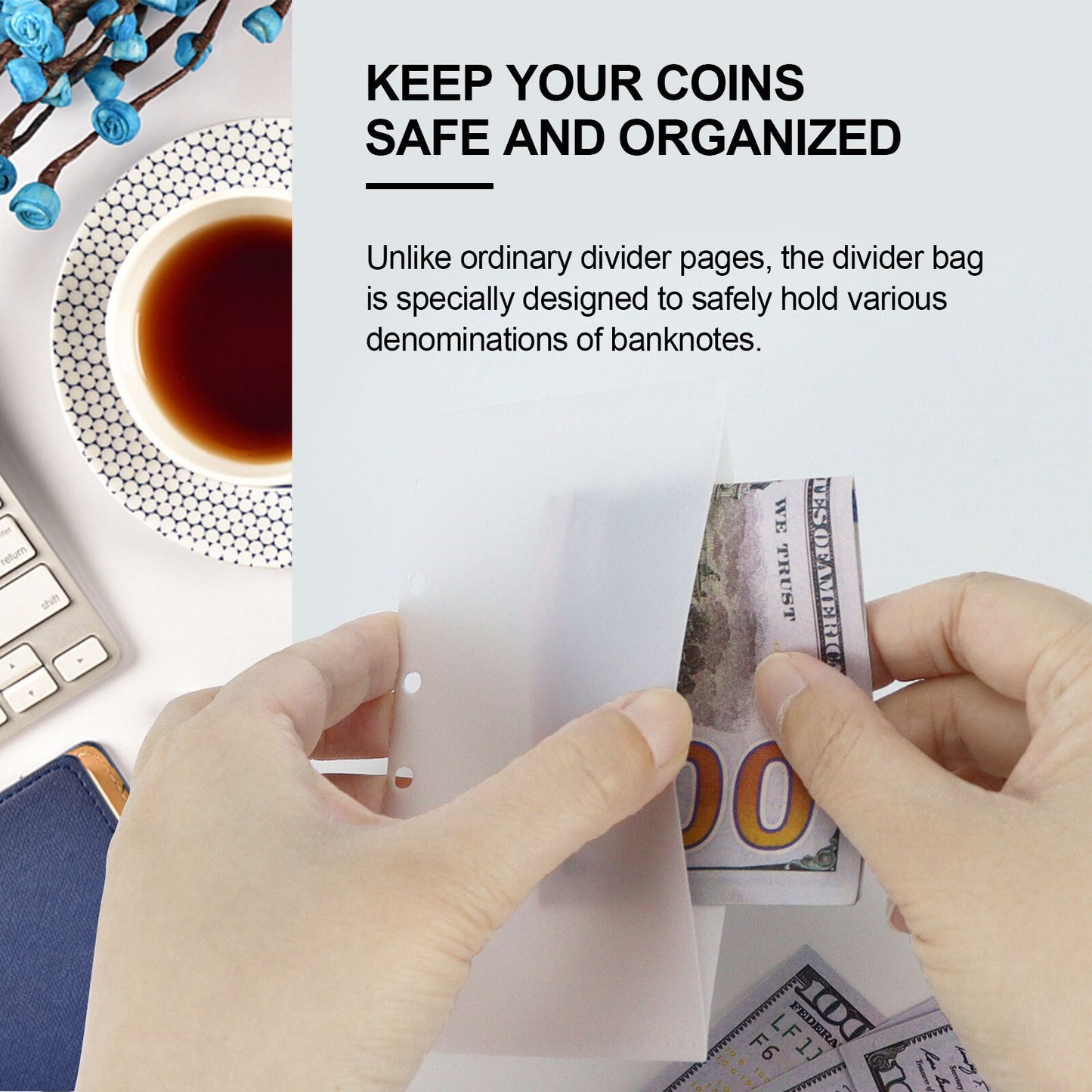 6 Ring Binder Divider Pocket | A6 A7 | Sticker Organizer |  PVC Insert Pocket | Cash Envelope | Budget Book Planner | Banknote Organizer